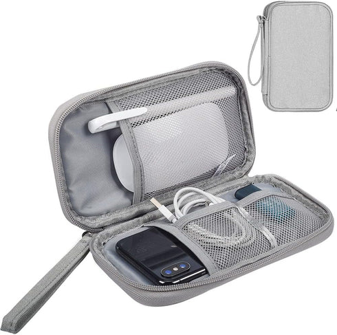 Small Electronic Organizer Travel Bag - Waterproof Gadget Storage Sleeve for Cables, USB, Earphones, Hard Drives