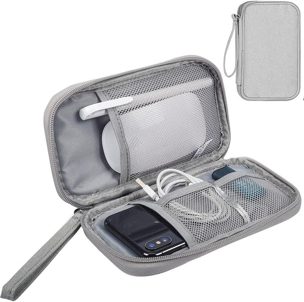 Small Electronic Organizer Travel Bag - Waterproof Gadget Storage Sleeve for Cables, USB, Earphones, Hard Drives