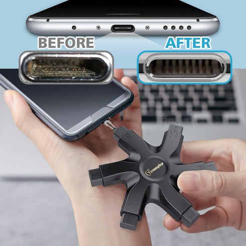iPhone Cleaning Kit for Port Repair & Restore Tool, Snowflake Multitool for iPad Pro, Watch, Cell Phone, AirPods