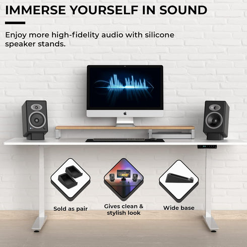 HumanCentric Desktop Speaker Stands Wedge, Anti Vibration Silicone Angle Wedge for Medium Speakers, Black
