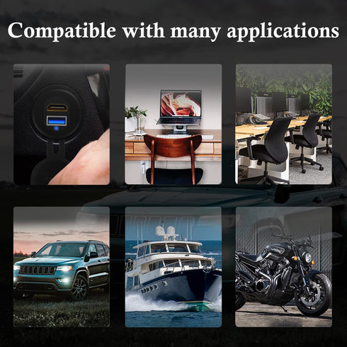 BATIGE USB 3.0 HDMI Car Mount Flush USB Port Cable, Alloy Shell Dash Panel Extension Cable with LED Indicator, 3ft