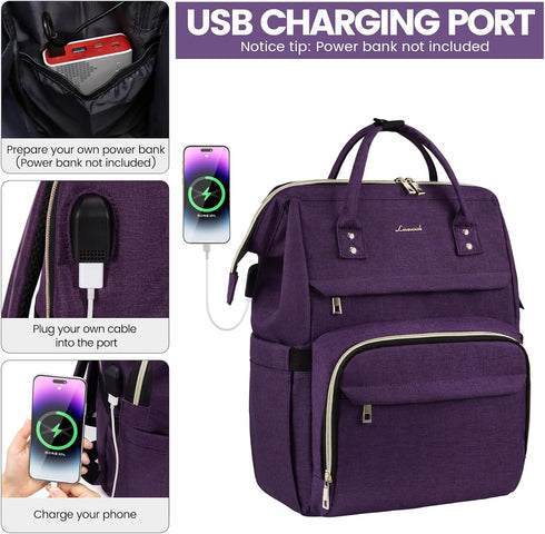 Backpack Women,17 Inch Backpack Backpack,Waterproof Pack LOVEVOOK Laptop for Professional Womens Travel Purse Computer