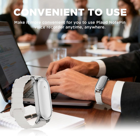 Wacanc (2025) Silicone Magnetic Wristband Compatible with Plaud NotePin Voice Recorder,PC Case with Adjustable Wearable