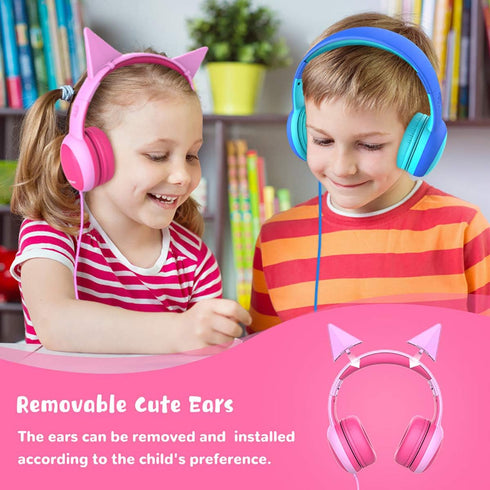 gorsun Kids Headphones with Limited Volume, Over Ear Wired Headset Earphones for Boys and Girls, Toddler Headphones