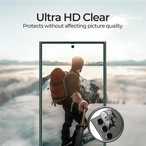 ArmorSuit 2+2 Pack Tempered Glass Screen Protector & Lens Protector for Samsung Galaxy S24 Ultra 6.8" - 9H