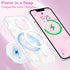 UEEBAI 15 Magnetic for iPhone Case, Bow Case Compatible with MagSafe, Wireless Slim Clear Ribbon Aesthetic Phone Cover