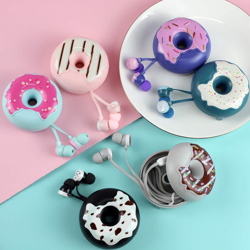 QearFun Donut Earbuds for Kids, Cute Earbud & in-Ear Headphones Wired Gift for School Girls and Boys with Microphone