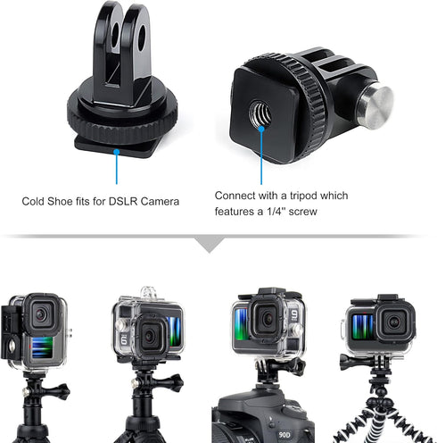Waterproof Dive Case with Filters for GoPro Hero 9 10 11 12 Black, 60m Underwater Housing with Red, Snorkel, Magenta