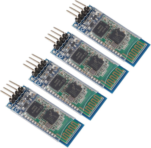 4pcs HC-06 RS232 4 Pin Wireless Bluetooth Serial RF Transceiver Module for Arduino, Bi-Directional Serial Channel