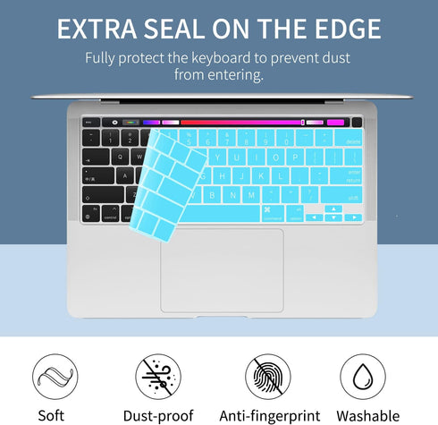 Watbro Hard Shell Case for MacBook Pro 13 inch (2020-2016) with Keyboard Cover, Colorful Marble Design