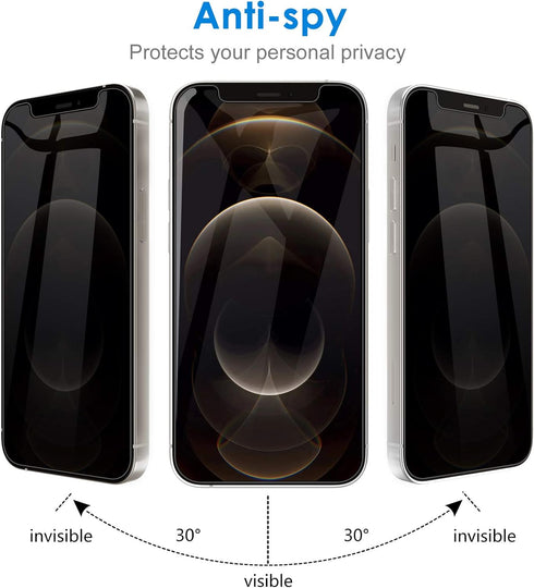 JETech 2-Pack Privacy Screen Protector for iPhone 12 Pro Max 6.7-Inch, Anti-Spy Tempered Glass Film