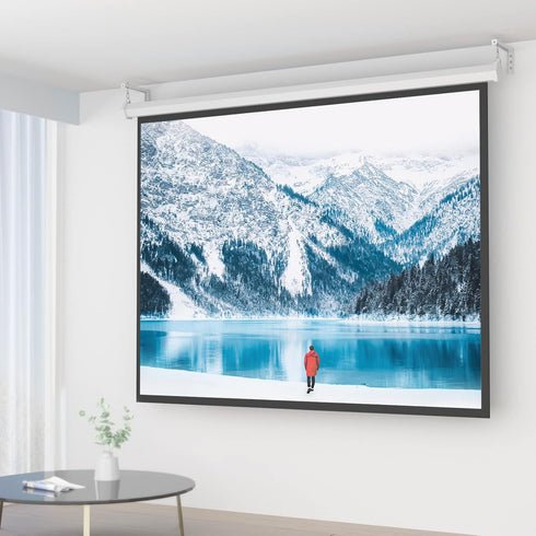 WALI Universal Projector Screen Ceiling Mount, Wall Hanging L-Brackets, 12 Inch Adjustable Extension, White