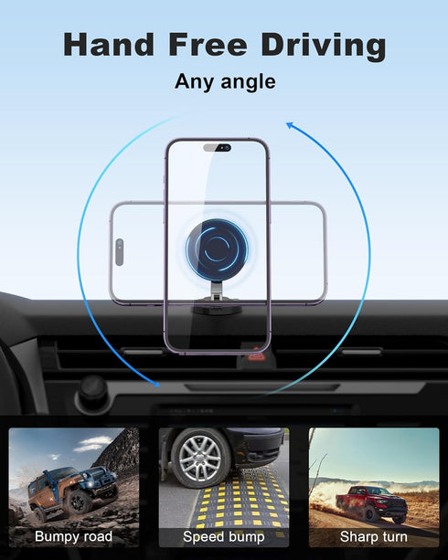 ZBF (360 17 16 15 14 13 Magnetic Car Phone Holder Mount Rotation) Cell Phone Car Holder, Phone Mount for Car Windshield