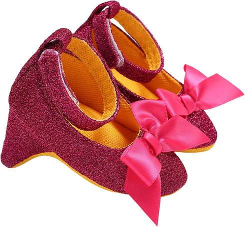 Doloame Baby Girls Princess High Heels with Cute Bowknot Soft Sole Crib Shoes