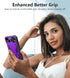 FNTCASE Heavy Duty Shockproof Cover for iPhone 15 Plus, Rugged Military Grade Protection with Kickstand, Purple