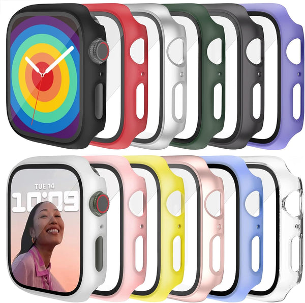 12 Pcs Hard PC Case Compatible for Apple Watch Series SE (2022) 6/5/4/SE 40mm with Tempered Glass Protector