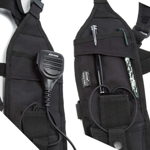 Radio Shoulder Harness Holster Chest Holder for Police Firefighter Two Way Radio