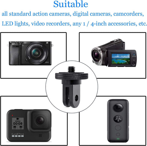 Camera Tripod Mount for GoPro Adapter, 2Pcs 1/4-20 Screw Conversion for GoPro Hero10, Insta360 ONE X4 X3, DJI OSMO