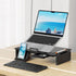 Monitor Stand Riser for Desk, 2-IN-1 Foldable Laptop Stand, Desktop Organizers and Accessories for Laptop, Black
