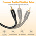 1 2 (2 Pack), 12 Inch, 24K HOSONGIN RCA Y Splitter Cable, Male to Male Audio Cables Gold-Plated, Cotton Braided