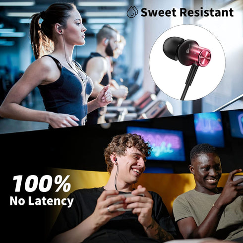 Magnetic Wired Earbuds for Samsung Galaxy A15 A14 A13 A12 A03s, Noise Canceling HiFi Stereo for iPhone 6 6s 5