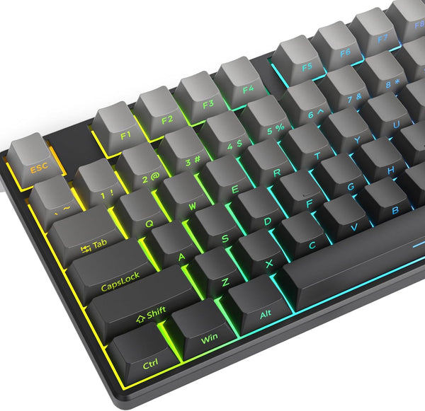 Guffercty kred 140-Keys Side Printed Keycap, PBT Gradient Keycaps 75 Percent, Cherry Profile Minimalist Style Custom