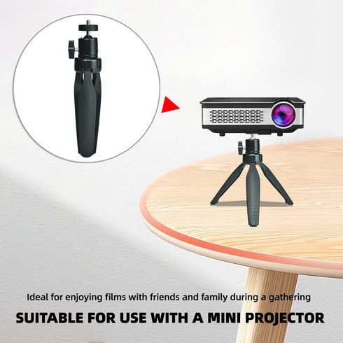 Mini Desktop Tripod Stand with 6.3 inch Universal 1/4 Screw Ballhead for Projectors, DSLR, Webcams, Smartphones