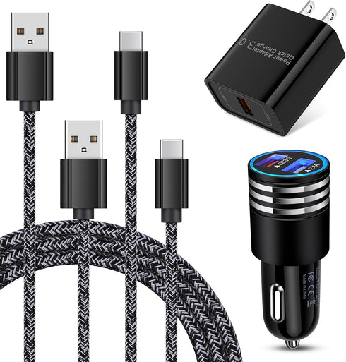 Type C Fast Charger for Samsung Galaxy S24 S23 S22 S21 S20 A15 A54 A14 A53 A13, LG Stylo 6, Quick Charge