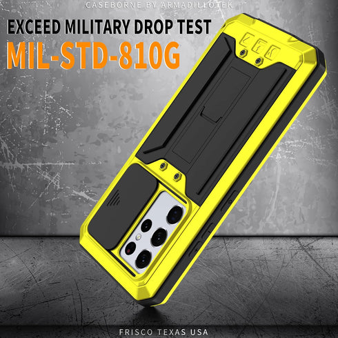 MIYI Samsung Galaxy S21 Ultra Case, Heavy Duty Aluminum Metal Gorilla Glass Waterproof Shockproof Protector Cover