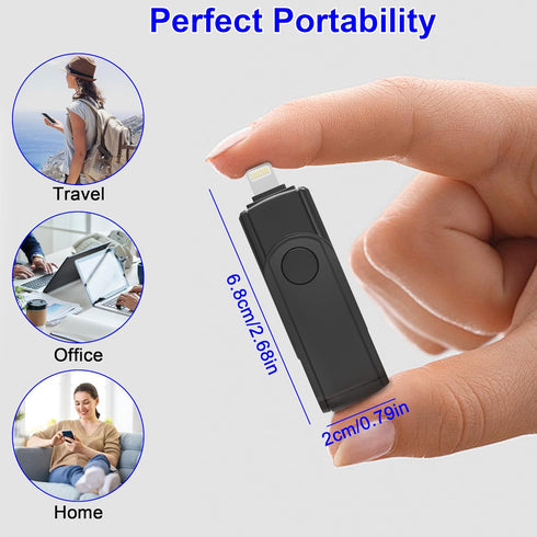 USB C Lightning SD Card Reader for iPhone 15 iPad Mac - 2 in 1 Micro SD/SD Card Adapter, Portable