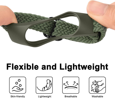 2 Pack Nylon Bands for Xiaomi Mi Band 7/6/5/4/3, Soft Braided Nylon Solo Sport Replacement Straps for Fitness Tracker