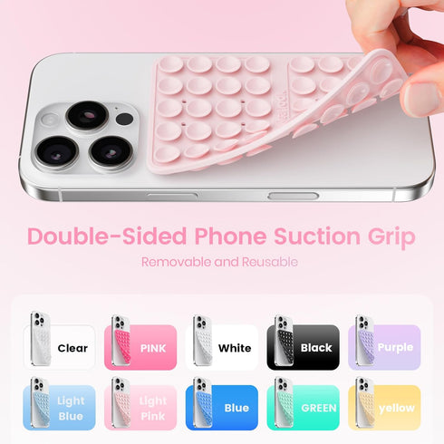 Klearlook Maximized Clarity! Klearlook Silicone Double-Sided Suction Cup Phone Case Detachable Mount, Sticky Phone Grip