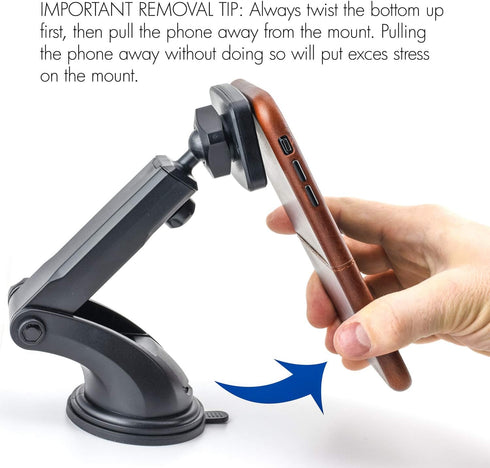 Dockem DashPro Magno Mount 3.0 Series – Magnetic Car Mount for Dash with Suction Base, Magnet Head, Adjustable