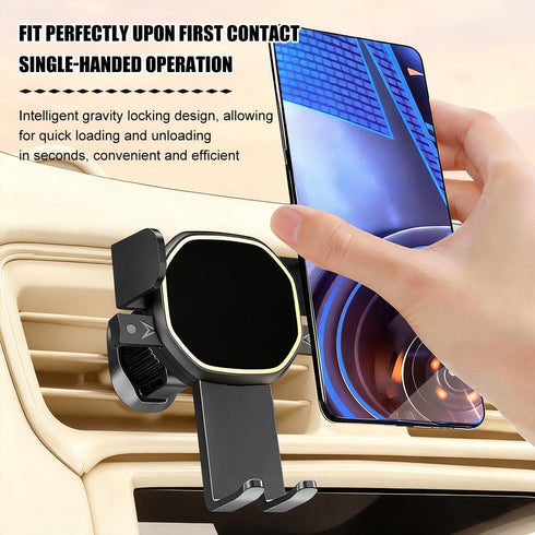 SWPHRT 360 Car Phone Holder, Rotatable Stable Vehicle Air Vent Mobile Phone Mount with Hook Clip, Hands-Free Automotive