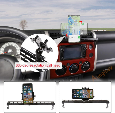Car Instrument Panel Track Mobile Phone Holder for Toyota FJ Cruiser 2007-2021, Multifunctional Phone Holder