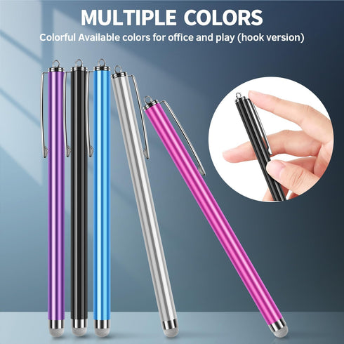 Long Stylus Pens for Touch Screens (5 Pack 185mm) High Sensitivity, Precision, Compatible with iPad, iPhone, Android