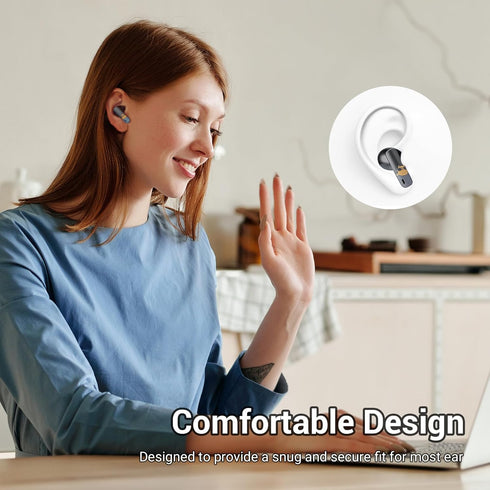 Wireless Earbuds Bluetooth 5.3 Headphones with Charging Case, Lightweight Earphones with Mic for Android/iOS Phones,