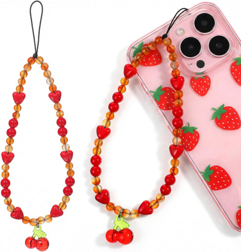 Lusofie cherry phone charm Universal - phone charm wrist strap For Cases Camera