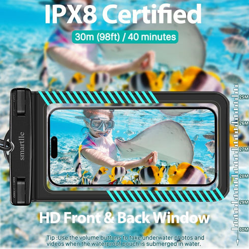 Waterproof Phone Pouches 2 Pack, Cell Phone Water Protectors for iPhone 15 14 13 Pro Max, Galaxy S24 S23 Ultra