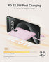 Mini Portable Charger with Built-in Cables, 22.5W Fast Charging Power Bank 10000mAh for iPhone, Samsung, Android