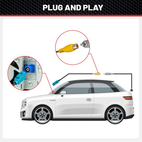 RED WOLF Reverse Camera Adapter, Fakra Z to RCA Female Plug for Select Mercedes Benz, Volvo, Ford Navigation Systems