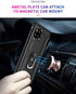 Galaxy A42 5G Case with Screen Protector, Black Military Grade 16ft Drop Tested Cover with Magnetic Kickstand