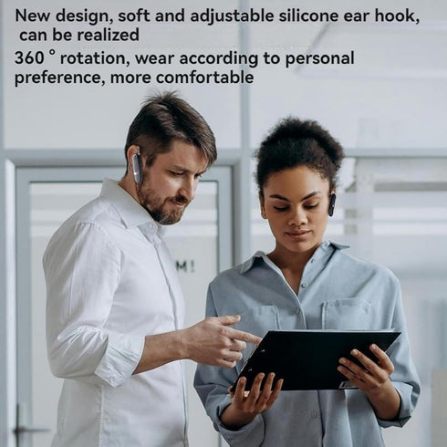 TMGADTDU Headset, 30Hrs 200 Bluetooth Single-Ear Wireless Earpiece with ENC Noise Canceling Mic, Call Time Handsfree