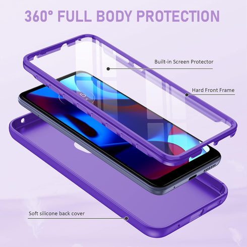 PUJUE Motorola Moto-G Pure Phone Case, Rugged Bumper Shockproof Drop Protective TPU Cover for G Play 2023 | G Power