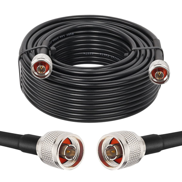 KMR240 50ft N Male to N Male Low Loss Coax Cable, N Type Cable, 50 Ohm Coax Extension with N Male Connector