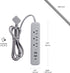 Globe Electric 6-ft 3-Outlet USB Surge Protector Power Strip, 2x USB-A, 1x USB-C, Right Angle Plug, Gray