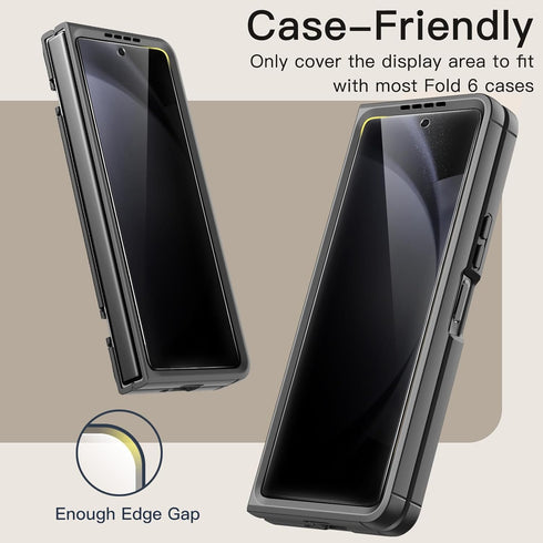 JETech Front Privacy Screen Protector for Samsung Galaxy Z Fold 6, Anti-Spy Tempered Glass Film, Case-Friendly, 2-Pack