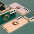Compatible with Samsung Galaxy S21 Case, Finger Ring Holder Rose Gold Plating Design for Women, Shockproof TPU Bumper