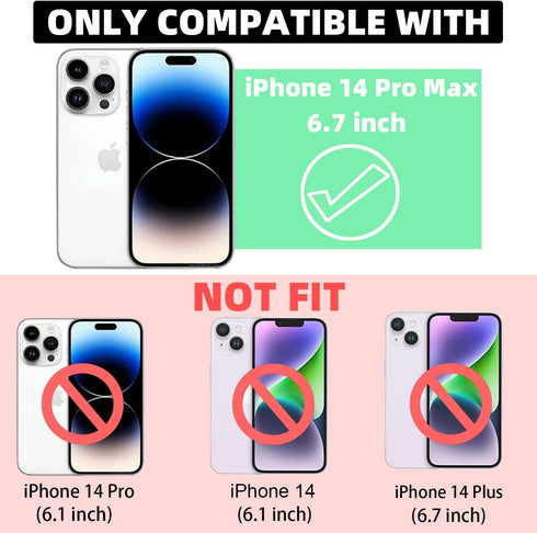 for iPhone 14 Pro Max Case Magnetic, Soft Cute Wave Frame Curly Shape Love Heart Luxury Plating Compatible with MagSafe