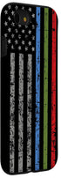 iPhone SE (2020) / 7 / 8 Police Military and Fire Thin Blue Green Red Line Flag Case
